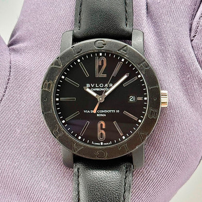 Bvlgari Carbongold Via Condotti Bb40Cl Carbon Fiber