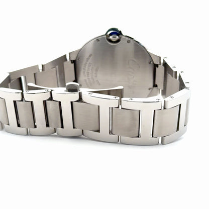 Mens Cartier Ballon Bleu Steel Diamond Automatic Watch