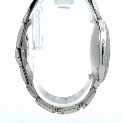 Mens Cartier Ballon Bleu Steel Diamond Automatic Watch