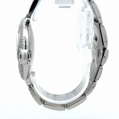 Mens Cartier Ballon Bleu Steel Diamond Automatic Watch