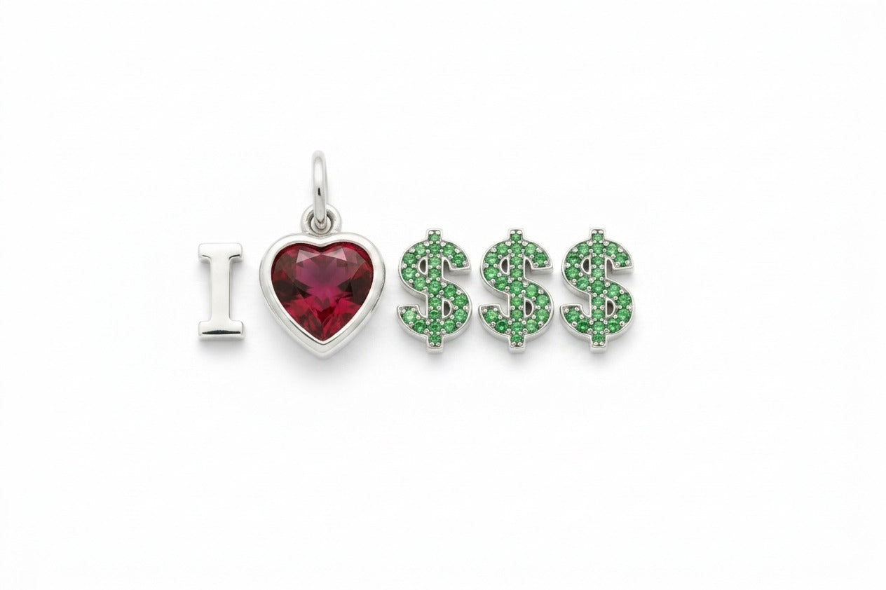 "I Love Greed" Pendant Necklace