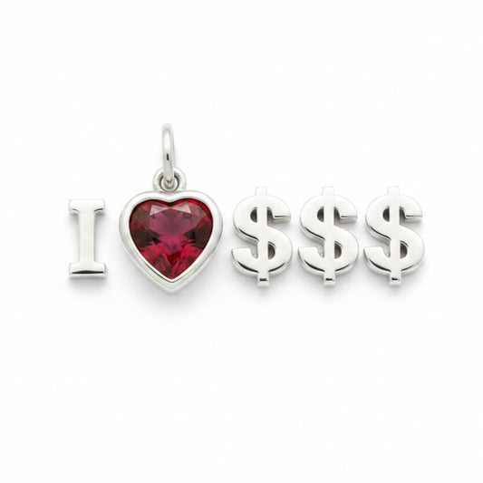 "I Love Money" Pendant Necklace
