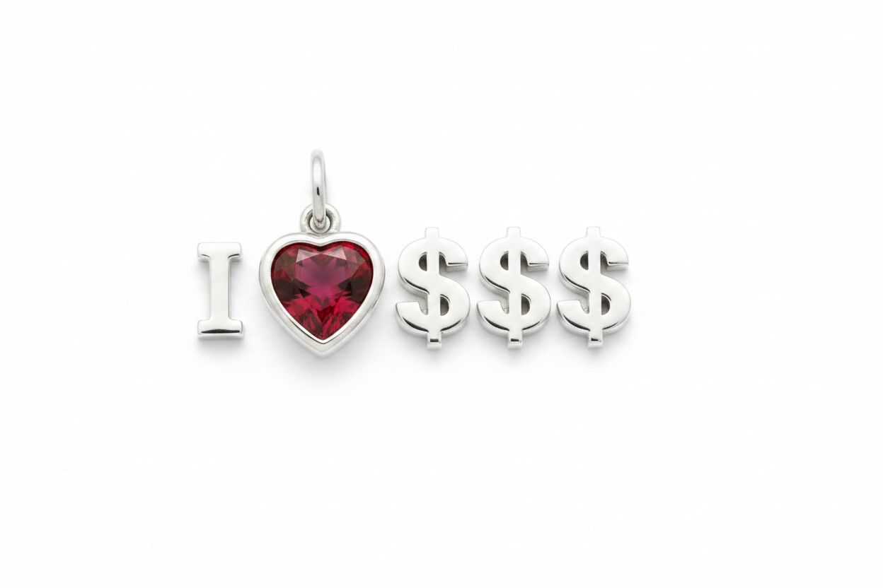 "I Love Money" Pendant Necklace