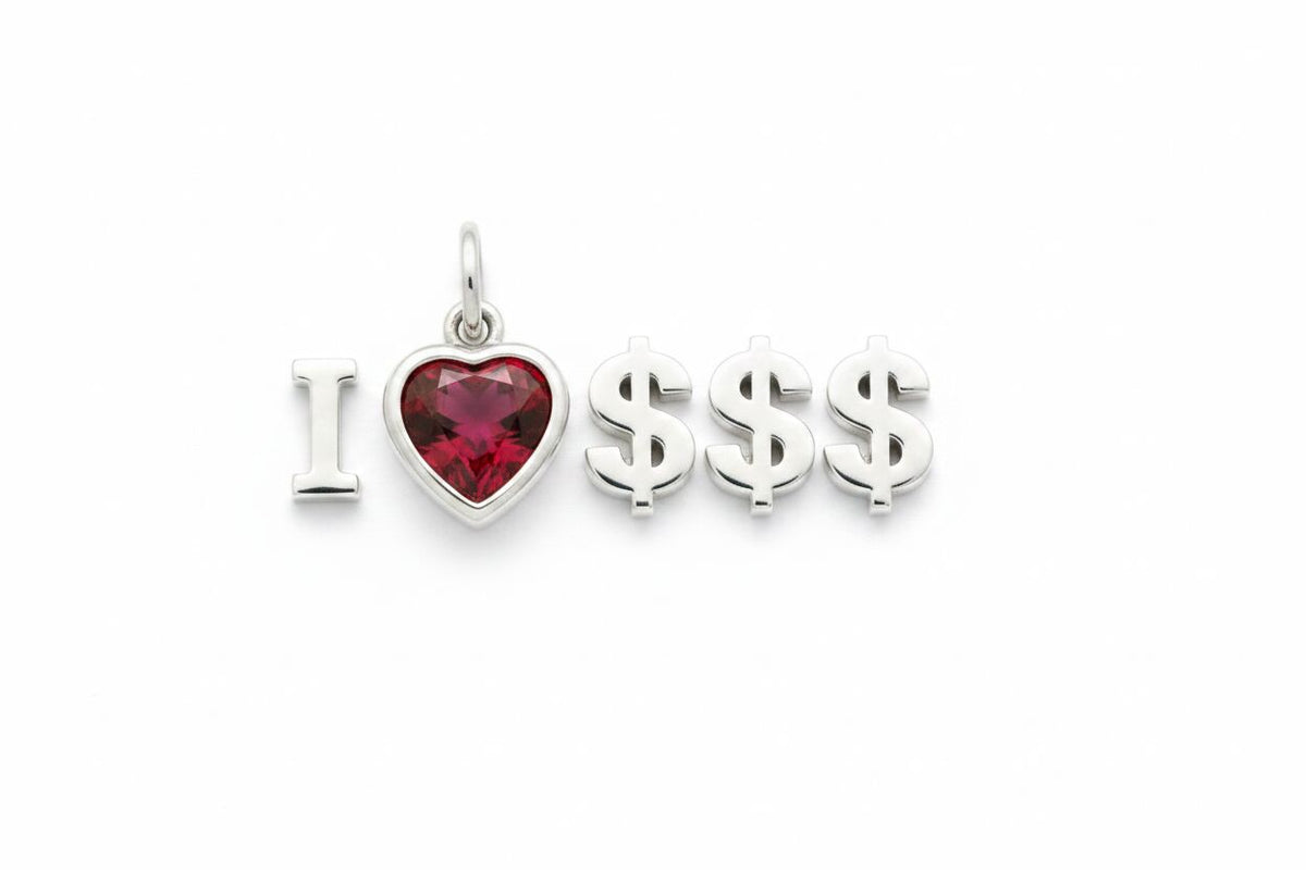"I Love Money" Pendant Necklace