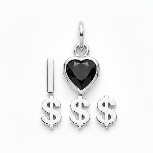 "I Hate Money" Stacked Pendant Necklace