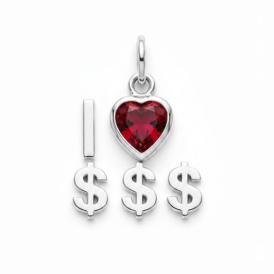 "I Love Money" Stacked Pendant Necklace