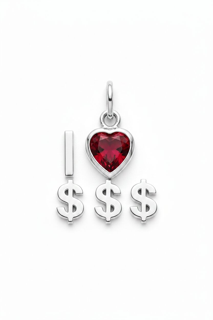 "I Love Money" Stacked Pendant Necklace