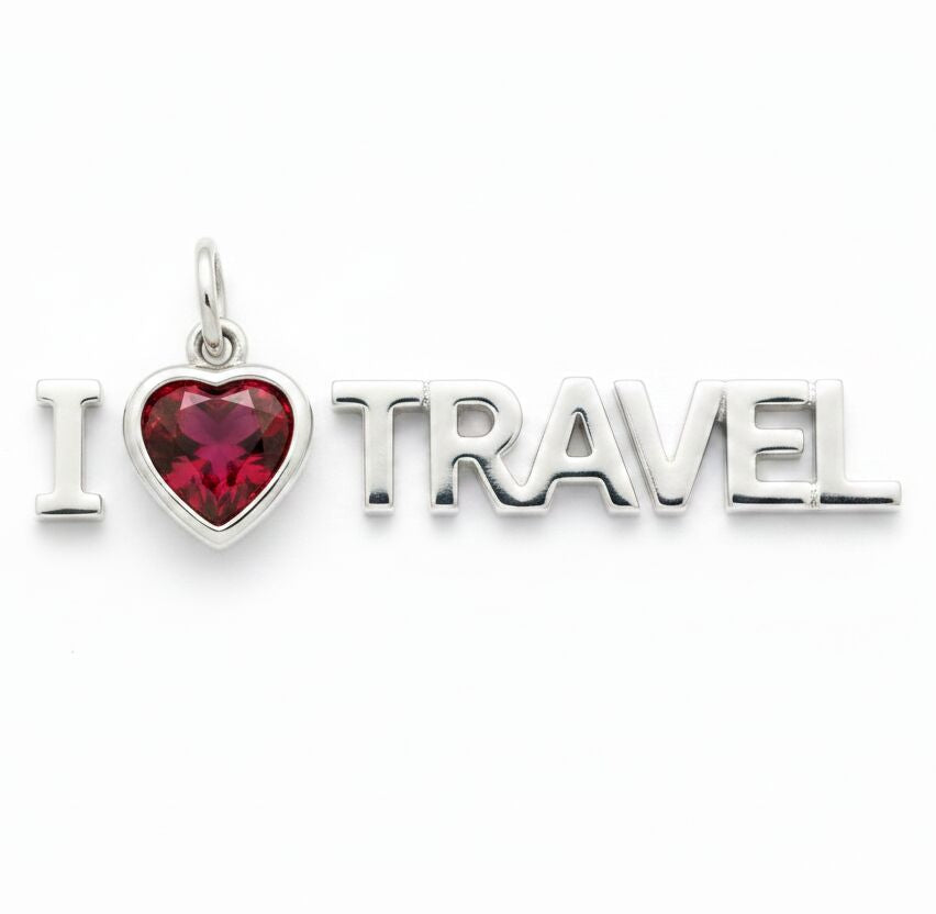 "I Love Travel" Pendant Necklace