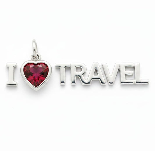 "I Love Travel" Pendant Necklace