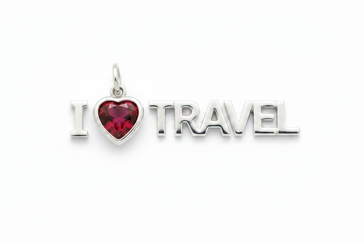 "I Love Travel" Pendant Necklace