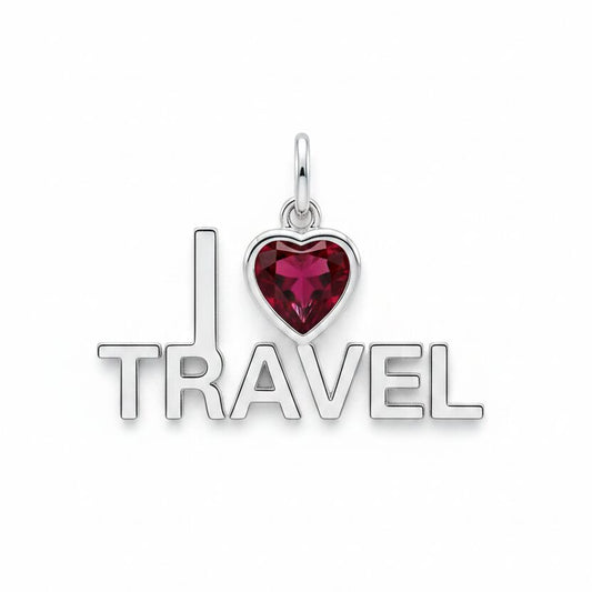 "I Love Travel" Stacked Pendant Necklace