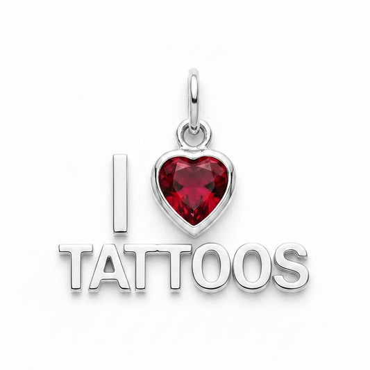 "I Love Tattoos" Stacked Pendant Necklace