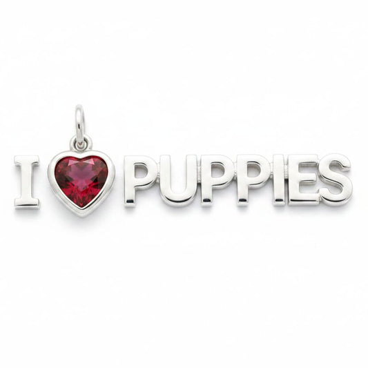 "I Love Puppies" Pendant Necklace