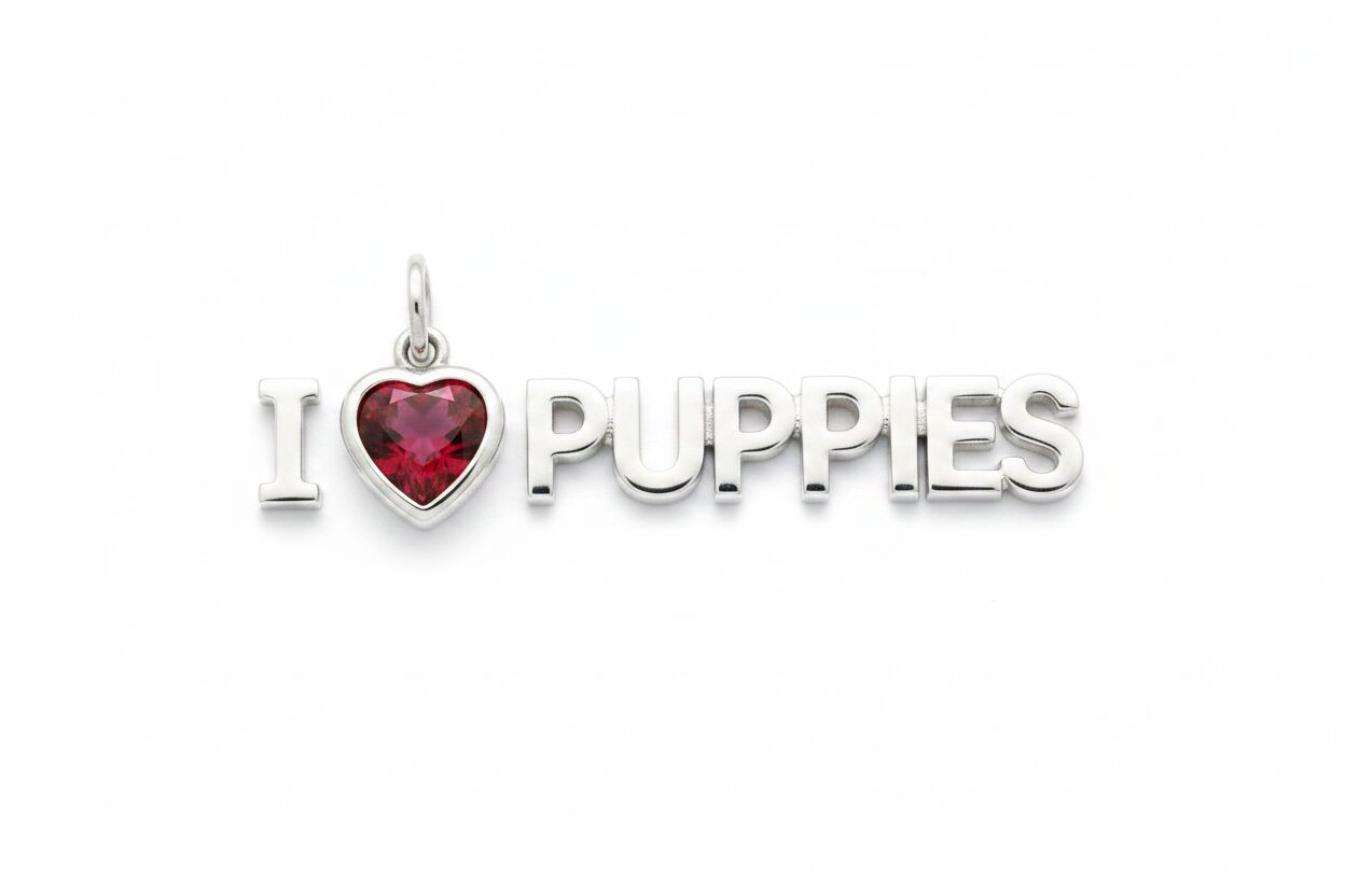 "I Love Puppies" Pendant Necklace