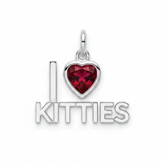 "I Love Kitties" Stacked Pendant Necklace