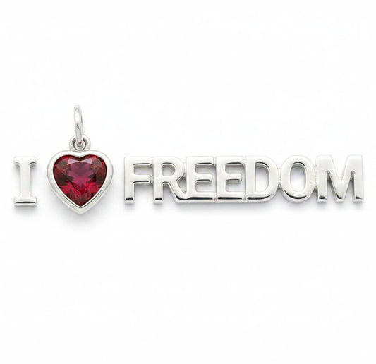 "I Love Freedom" Pendant Necklace