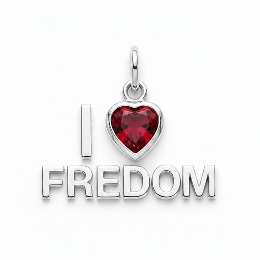 "I Love Freedom" Stacked Pendant Necklace