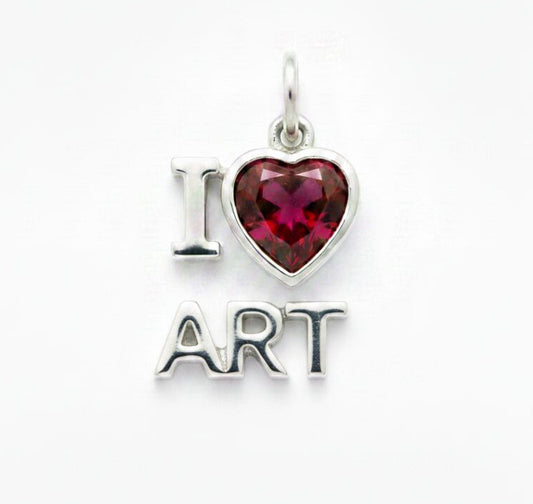 "I Love Art" Stacked Pendant Necklace