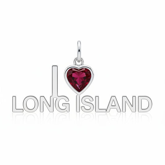 "I Love Long Island" Stacked Pendant Necklace