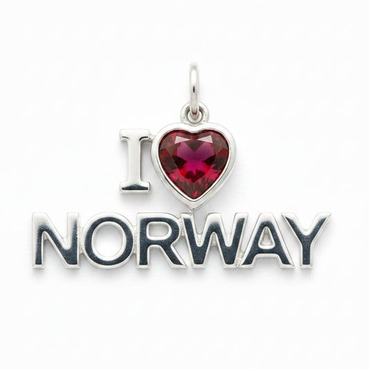 "I Love Norway" Stacked Pendant Necklace