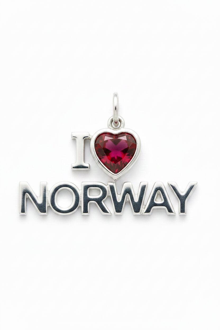 "I Love Norway" Stacked Pendant Necklace