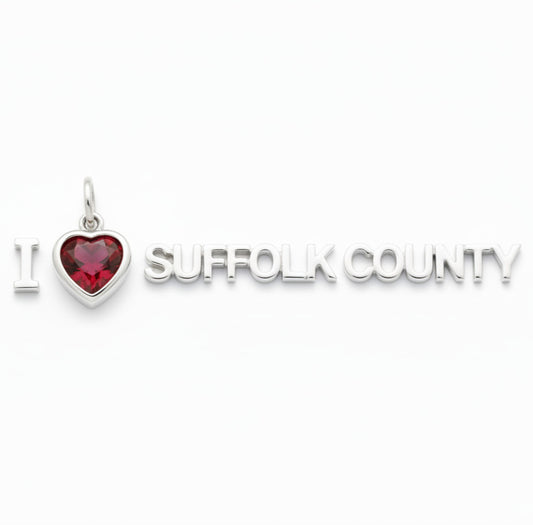 "I Love Suffolk County" Pendant Necklace