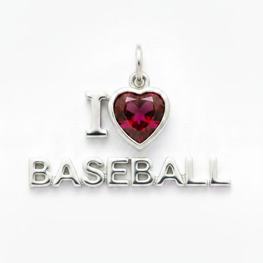 "I Love Baseball" Stacked Pendant Necklace