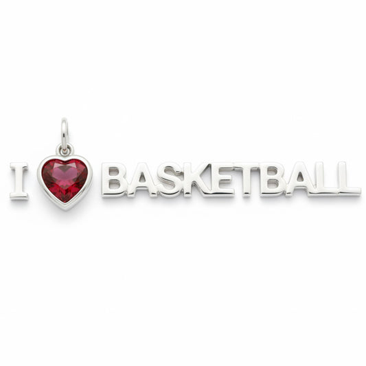 "I Love Basketball" Pendant Necklace