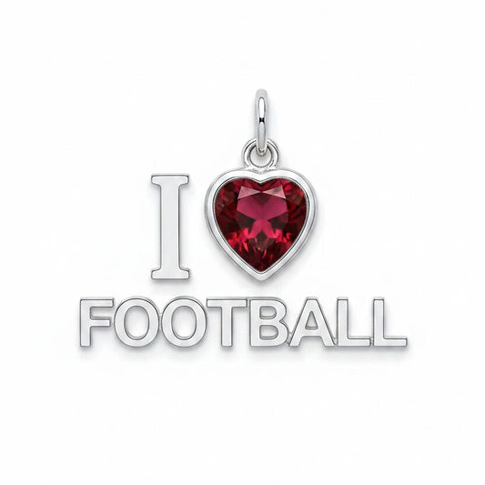 "I Love Football" Stacked Pendant Necklace