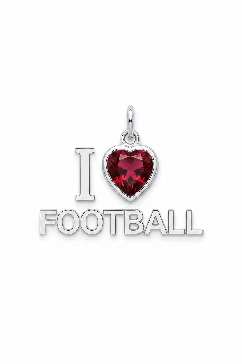 "I Love Football" Stacked Pendant Necklace