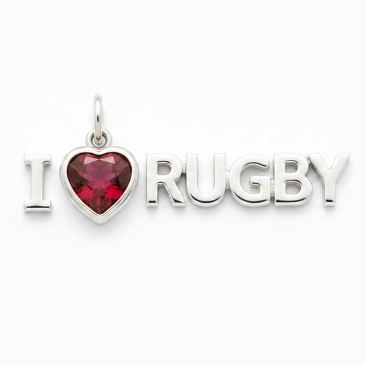"I Love Rugby" Pendant Necklace