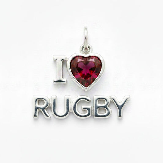 "I Love Rugby" Stacked Pendant Necklace