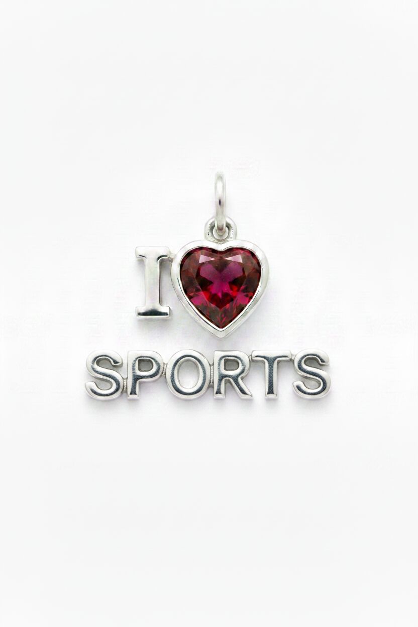 "I Love Sports" Stacked Pendant Necklace