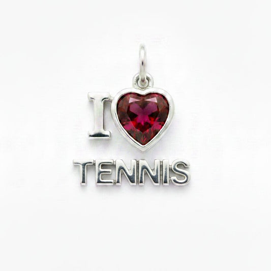 "I Love Tennis" Stacked Pendant Necklace