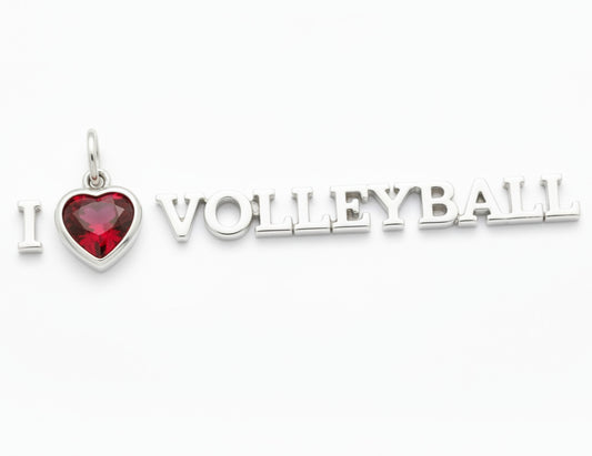 "I Love Volley Ball" Pendant Necklace