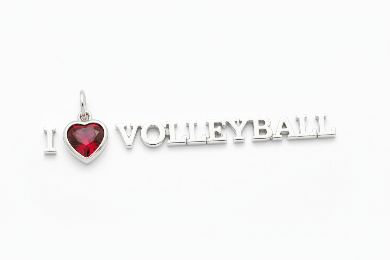 "I Love Volley Ball" Pendant Necklace