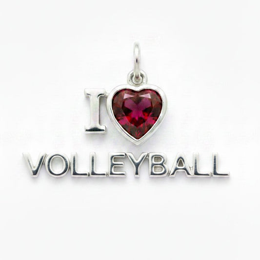 "I Love Volley Ball" Stacked Pendant Necklace