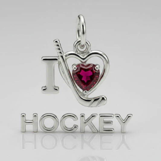 "I Love Hockey" Pendant Necklace