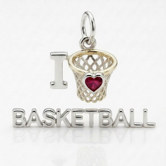 "I Love Basketball" Pendant Necklace