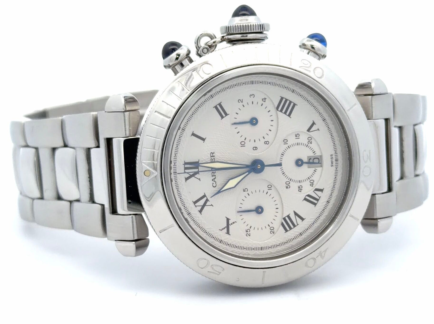 Mens Cartier Pasha Chronograph 38mm Quartz Watch