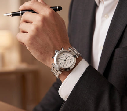 Mens Cartier Pasha Chronograph 38mm Quartz Watch