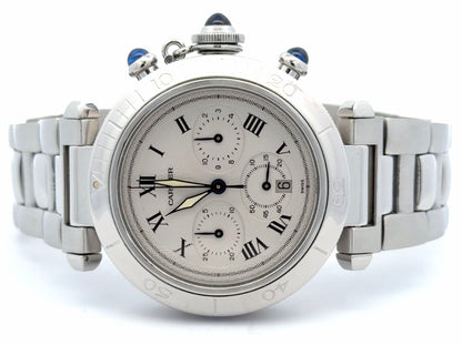 Mens Cartier Pasha Chronograph 38mm Quartz Watch
