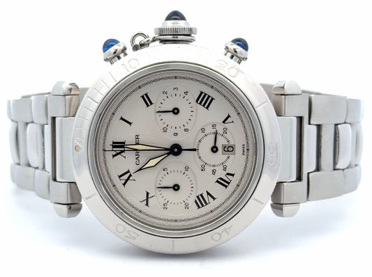 Mens Cartier Pasha Chronograph 38mm Quartz Watch