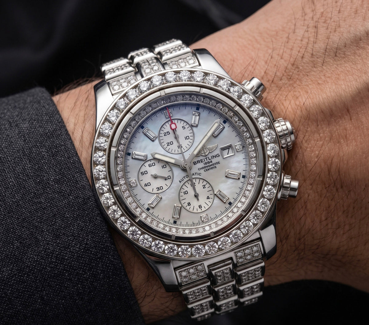Mens Breitling Super Avenger Chronograph Diamond Watch