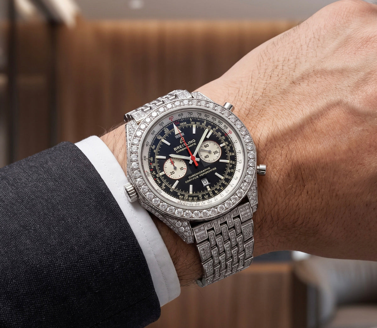 Mens Breitling Chrono-Matic Chronograph Limited Edition To 1000 World-Wide Diamond Watch