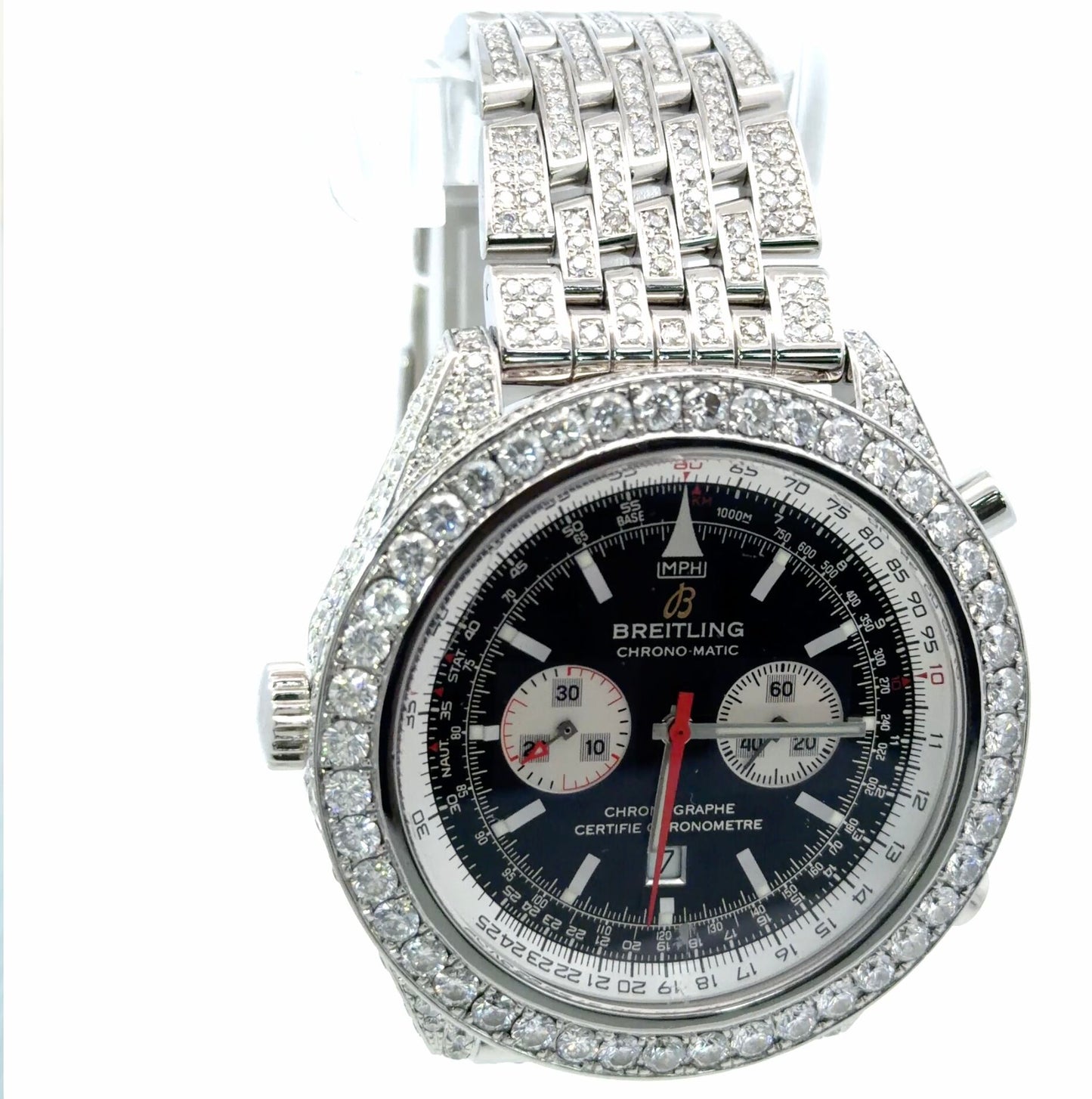 Mens Breitling Chrono-Matic Chronograph Limited Edition To 1000 World-Wide Diamond Watch