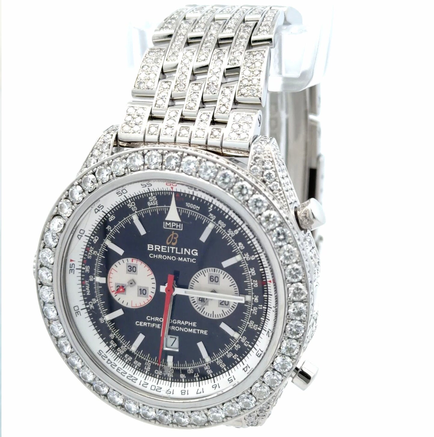 Mens Breitling Chrono-Matic Chronograph Limited Edition To 1000 World-Wide Diamond Watch