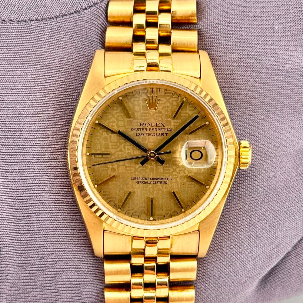 Rolex Datejust 36Mm 16018 Yellow Gold
