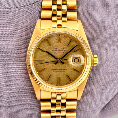 Rolex Datejust 36Mm 16018 Yellow Gold