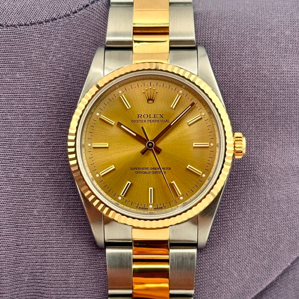 Rolex Oyster Perpetual 34Mm 14233 Steel And Yellow Gold